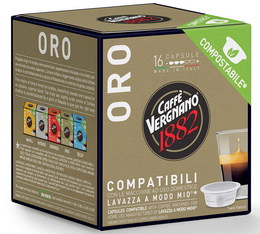 Caffè Vergnano - Arabica - kompostierbare Kapseln kompatibel A Modo Mio Lavazza - 16 Kapseln